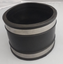 FlexiPlumb 100mm (4″) Straight Connector Rubber Black